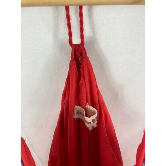Altar'd State Coral Boho Asymmetric Mini Dress Size Small - Picture 3 of 6